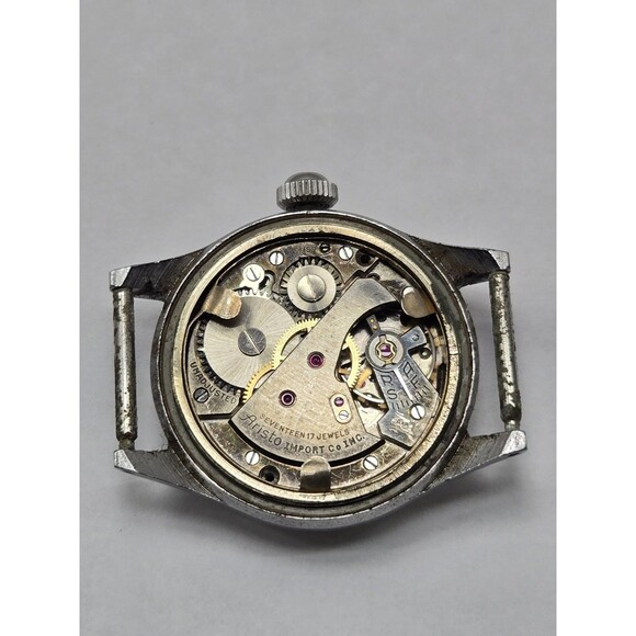 Vintage Aristo 29mm Military Field Style 17J Manual Wind Watch Silver Tone Works main image 10